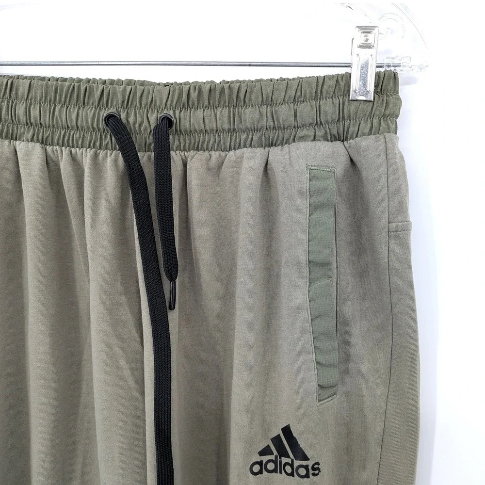 Adidas Olive Green Sweatpants Joggers Drawstring Elastic Waist Pockets Size L